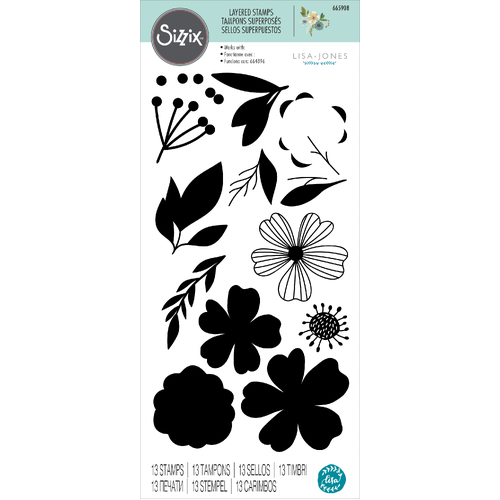 Sizzix Blossoms Layered Clear Stamps Set
