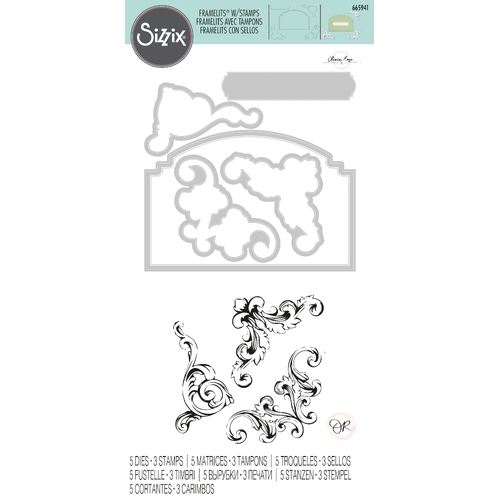 Sizzix Vintage Corners Framelits Die Set with Stamps