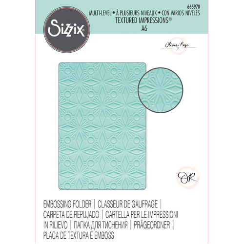 Sizzix Geo Crystals Multi-Level Textured Impressions Embossing Folder