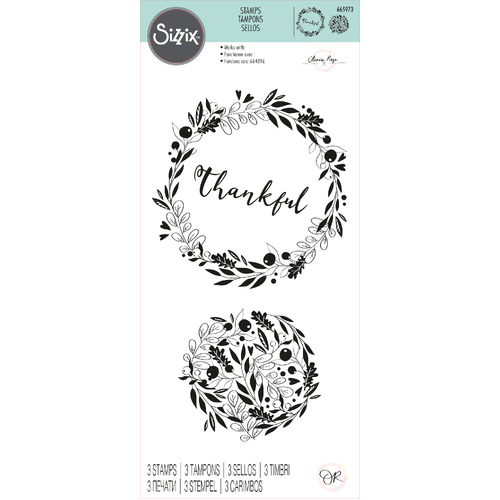 Sizzix Autumn Wreath Clear Stamps