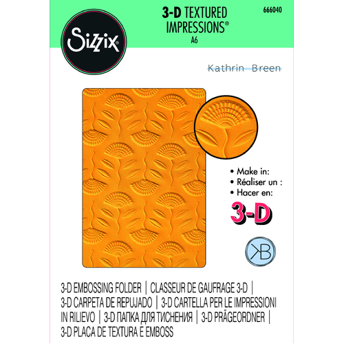Sizzix Quirky Florals 3-D Textured Impressions Embossing Folder
