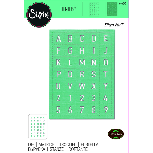 Sizzix Tile Alphanumeric Thinlits Die