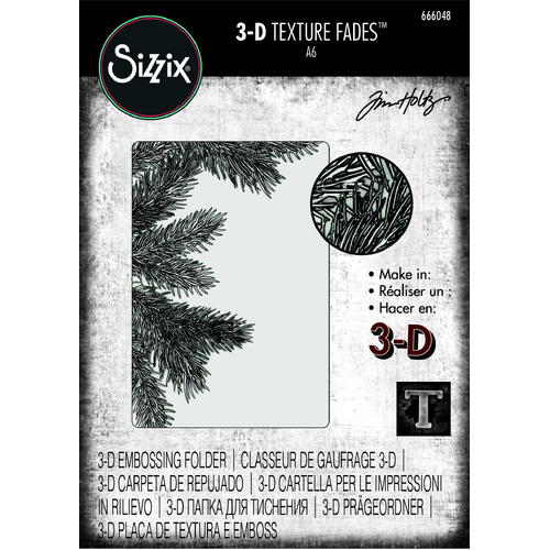 Tim Holtz Pine Branches 3-D Texture Fades Embossing Folder