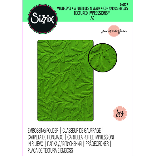 Sizzix Delicate Leaves Multi-Level Textured Impressions Embossing Folder