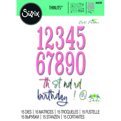 Sizzix Fabulous Birthday Numbers Thinlits Die Set