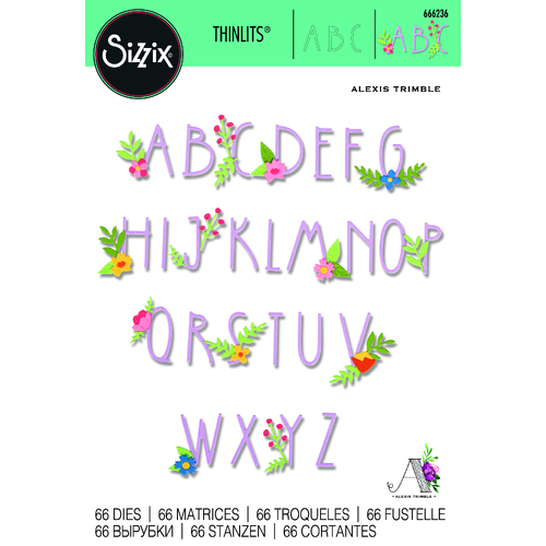 Sizzix Floral Alphabet Thinlits Die Set