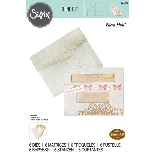 Sizzix Journaling Card, Envelope & Windows Thinlits Die Set