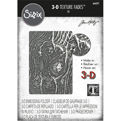 Tim Holtz Woodgrain 3-D Texture Fades Embossing Folder