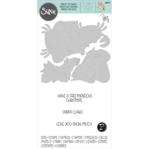 Sizzix Christmas Characters Thinlits Die Set with Stamps