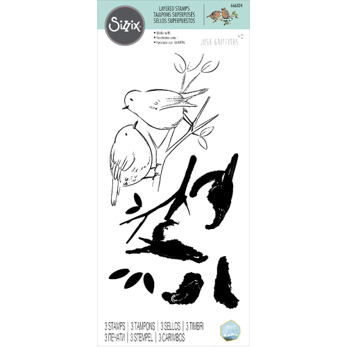Sizzix Garden Birds Layered Clear Stamps Set
