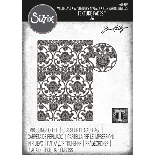 Tim Holtz Tapestry Multi-Level Texture Fades Embossing Folder