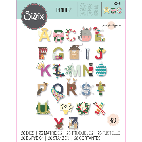 Sizzix Christmas Alphabet Thinlits Die Set