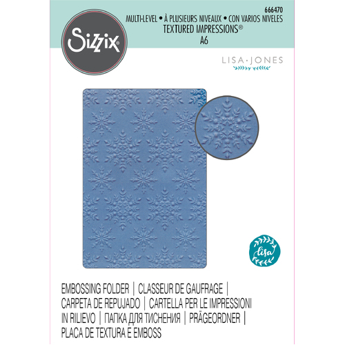 Sizzix Snowflake Sparkle Multi-Level Textured Impressions Embossing Folder
