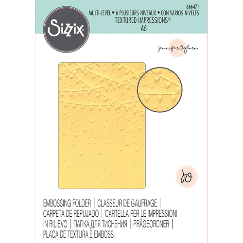Sizzix Stars and Lights Multi-Level Textured Impressions Embossing Folder