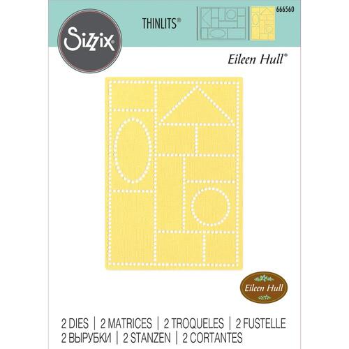 Sizzix Faux Postage Thinlits Die Set 2pk by Eileen Hull