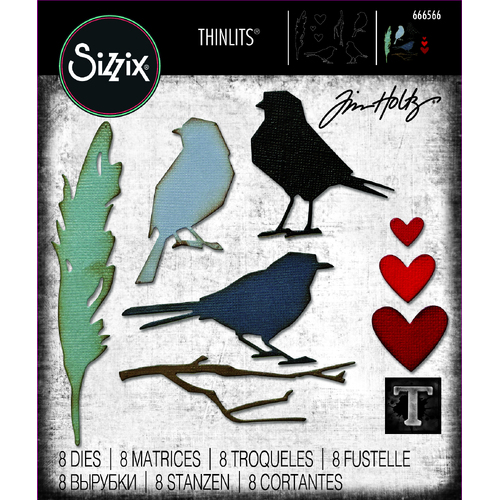 Sizzix Thinlits Die Set 8PK Vault Lovebirds by Tim Holtz