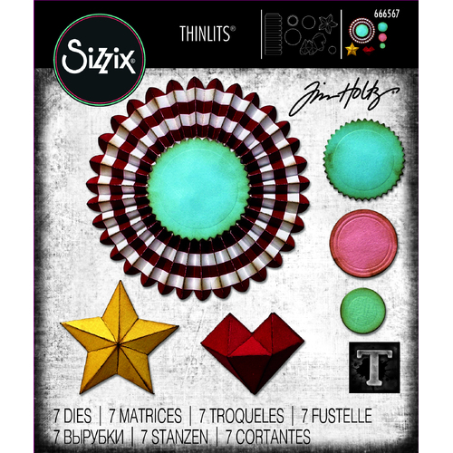 Sizzix Thinlits Die Set 6PK Vault Rosettes by Tim Holtz