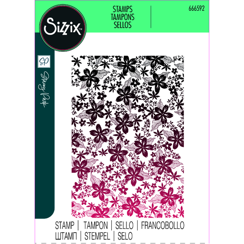 Sizzix Clear Stamp Set Cosmopolitan, Petals by Stacey Park