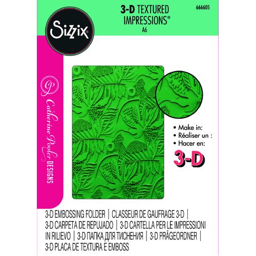 Sizzix 3-D Textured Impressions Embossing Folder - Jungle Textures by Catherine Pooler