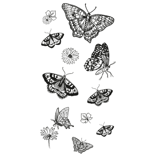 Sizzix Clear Stamps Set 13PK Nature Butterflies by Lisa Jones