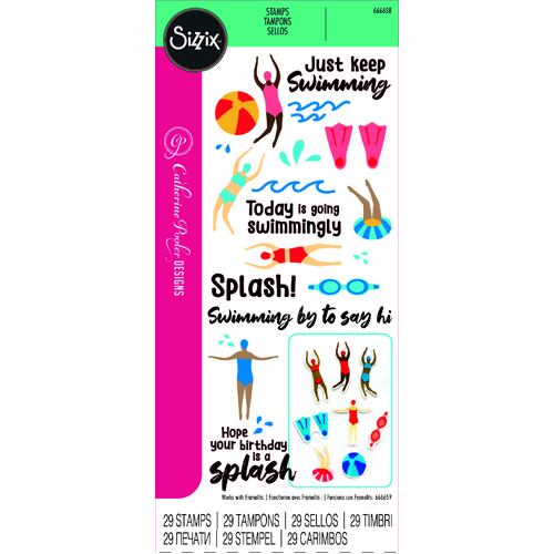 Sizzix Clear Stamps Set 29PK Synchronized Swimmers by Catherine Pooler