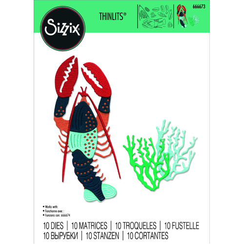 Sizzix Thinlits Die Set 10PK Ocean Critters by Sizzix