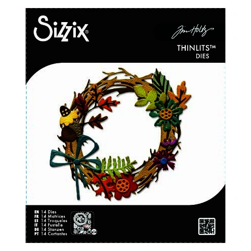 Sizzix Thinlits Die Set 14PK Vault Foliage Wreath by Tim Holtz