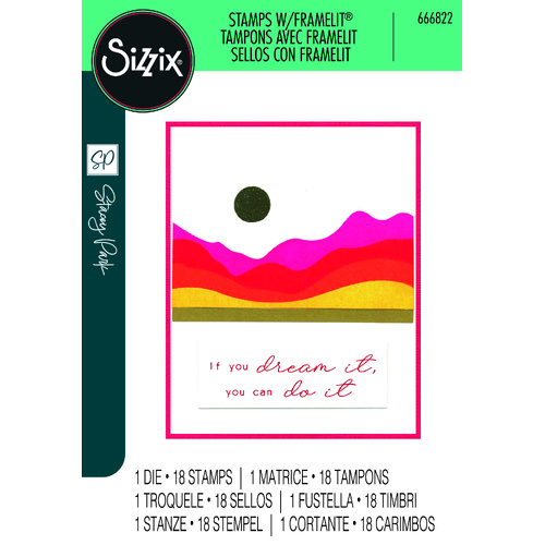 Sizzix A5 Clear Stamps  18PK w/Framelits Die   ???Creative Coordinations, Mountain High by Stacey Park