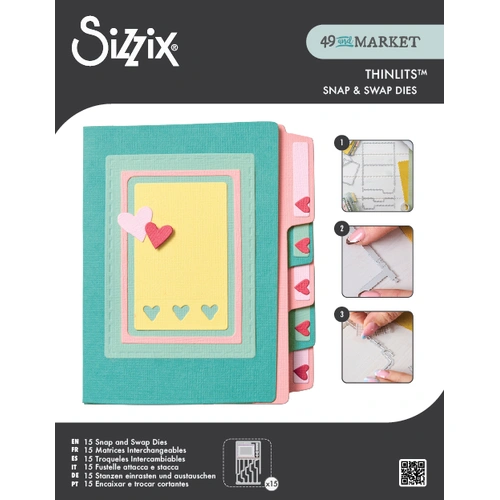 Sizzix Thinlits 15PK Die Set Snap and Swap File Folders by 49 and Market