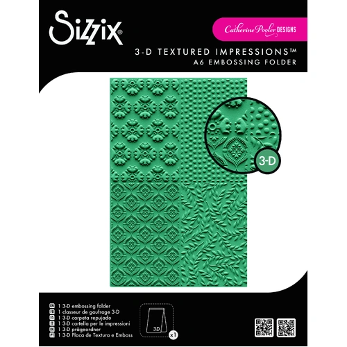 Sizzix 3-D Textured Impressions Embossing Folder Posh Patterns by Catherine Pooler