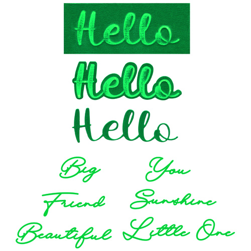 Sizzix Thinlits Die Set 10PK  Take Two's, Hello Sentiment by Stacey Park