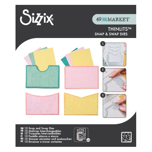 Sizzix Thinlits Die Set 10PK Snap and Swap Pockets by 49 and Market