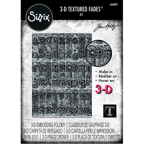 Sizzix 3-D Texture Fades Embossing Folder Typewriter Large/A5 by Tim Holtz