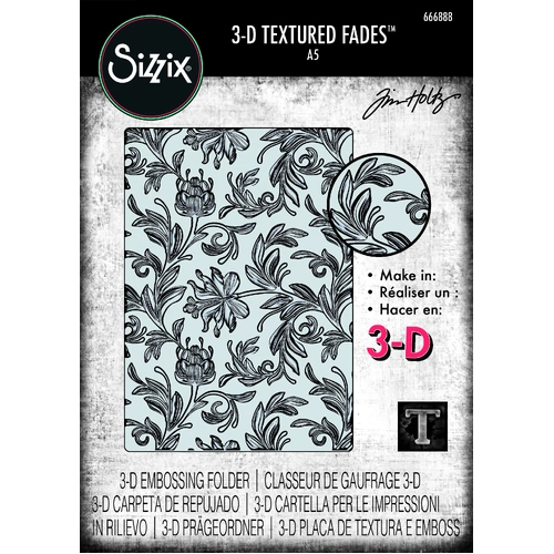 Sizzix 3-D Texture Fades Embossing Folder Botanical Large/A5 by Tim Holtz