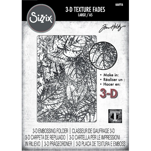 Sizzix 3-D Texture Fades Embossing Folder - Foliage Large/A5 by Tim Holtz