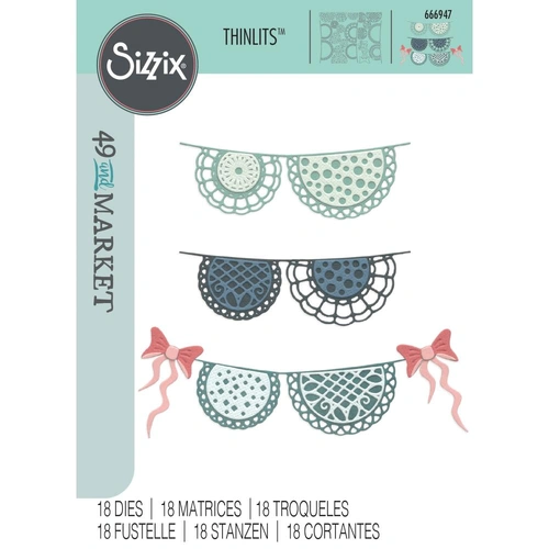 Sizzix Doily Banner Thinlits Set by 49 and Market