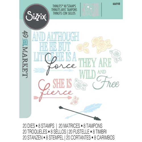 Sizzix Forces of Nature Thinlits Set with Stamps by 49 and Market