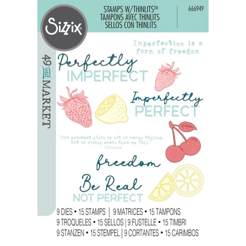 Sizzix Perfectly Imperfect Stamps with Thinlits by 49 and Market