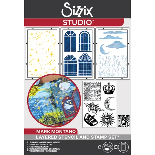Sizzix Studio: A5 Clear Stamps w/ 3pk A5 Stencils Weather Wonder by Mark Montano