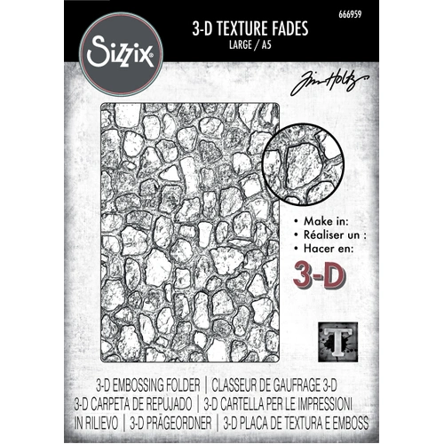Sizzix 3-D Texture Fades Embossing Folder Cobblestone Large/A5 by Tim Holtz