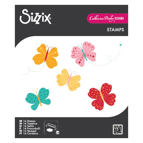 Sizzix Clear Stamps Set 14PK Bright Butterflies #1 by Catherine Pooler