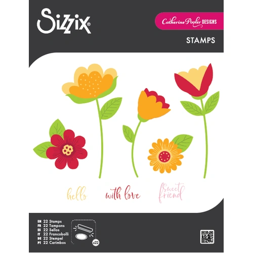 Sizzix Clear Stamps Set 22PK Whimsy Bloom #1 by Catherine Pooler