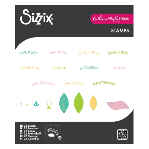 Sizzix Clear Stamps Set 22PK Overarching Sentiments by Catherine Pooler