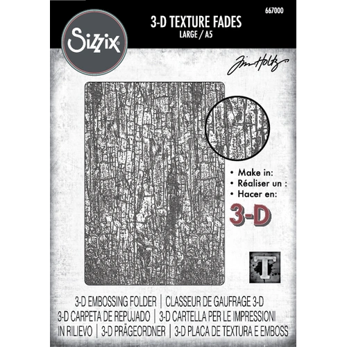 Sizzix 3-D Texture Fades Embossing Folder Cracked Large/A5 by Tim Holtz
