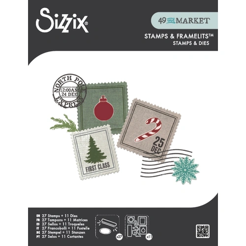 Sizzix Clear Stamps Set 27PK w/11PK Framelits Special Delivery by 49 and Market