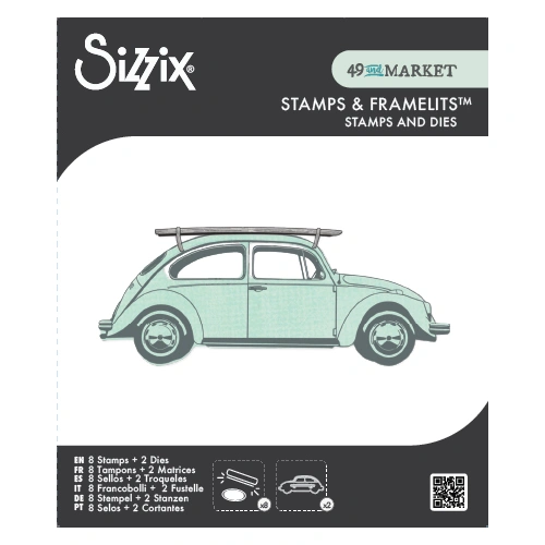 Sizzix Clear Stamps Set 8PK w/2PK Framelits Journey Home by 49 and Market