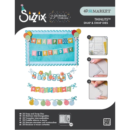Sizzix Thinlits Die Set 20PK - Snap and Swap All about Banners by 49 and Market