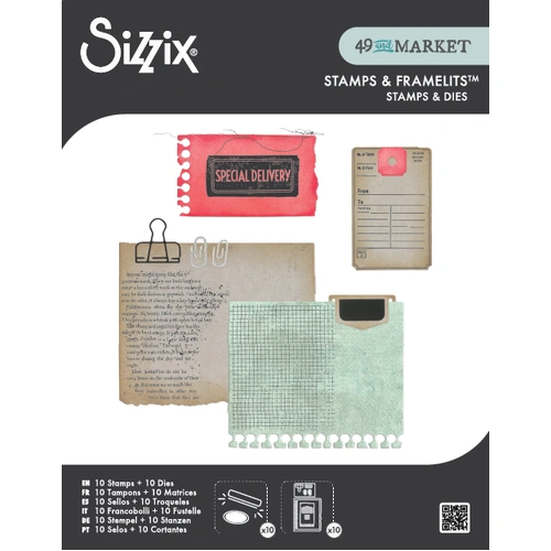 Sizzix Clear Stamps Set 10PK w/10PK Framelits Creative Combos by 49 & Market