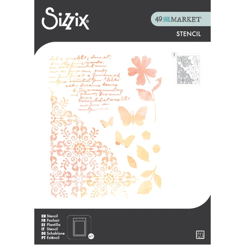 Sizzix A4 Stencil 1PK Petal Play by 49 & Market