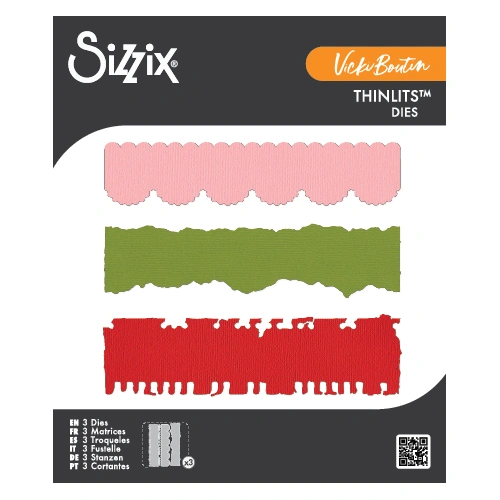 Sizzix Thinlits 3PK Die Set Double Edgers by Vicki Boutin